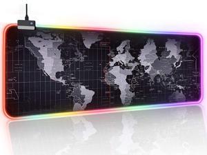 RGB Gaming Mouse Pad - Large Led Keyboard Pad, Mouse Mat with HD Map, Smoothly Waterproof Surface, Non-Slip Rubber Base, 31.5"X 11.8" & 14 Light Modes RGB Gaming Mouse Pad - Large Led Keyboard Pad, Mouse Mat with HD Map, Smoothly Waterproof Surface, Non-Slip Rubber Base, 31.5"X 11.8" & 14 Light Modes
