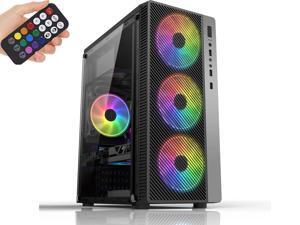 RGB ATX Mid-Tower with four 120mm RGB Fans, Fine Mesh Front Panel, Mesh Side Intakes, fully transparent acrylic & RGB Lighting System RGB ATX Mid-Tower with four 120mm RGB Fans, Fine Mesh Front Panel, Mesh Side Intakes, fully transparent acrylic & RGB Lighting System