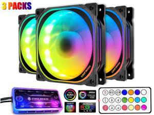 Coolmoon 3PCS PC Case Cooler Fan, 120mm Fan RGB Fan Quiet, with Remote Control, Cooler Interface Cooler Cooling Computer Fan Coolmoon 3PCS PC Case Cooler Fan, 120mm Fan RGB Fan Quiet, with Remote Control, Cooler Interface Cooler Cooling Computer Fan