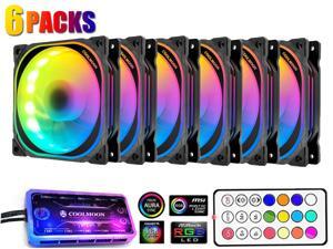 Coolmoon 6 PCS PC Case Cooler Fan, 120mm Fan RGB Fan Quiet, with Remote Control, Cooler Interface Cooler Cooling Computer Fan Coolmoon 6 PCS PC Case Cooler Fan, 120mm Fan RGB Fan Quiet, with Remote Control, Cooler Interface Cooler Cooling Computer Fan