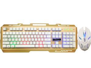 Gaming Keyboard Mouse Combo Wired,Color Changing LED Backlit Computer Gaming Keyboad,Lighted PC Gaming Mouse,USB Keyboard Clicky Keys,Durable Metal Structure,for PC Games Gamer Working,Yellow Gaming Keyboard Mouse Combo Wired,Color Changing LED Backlit Computer Gaming Keyboad,Lighted PC Gaming Mouse,USB Keyboard Clicky Keys,Durable Metal Structure,for PC Games Gamer Working,Yellow