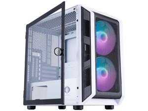 HSCCGI Micro-ATX Mini Tower with Dual rainbow Fans, Fine Mesh Front Panel, Mesh Intake Vents, w/ 4x Side Flip Door Tempered Glass Panels HSCCGI Micro-ATX Mini Tower with Dual rainbow Fans, Fine Mesh Front Panel, Mesh Intake Vents, w/ 4x Side Flip Door Tempered Glass Panels