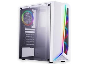 HSCCGI Mid-Tower Computer Case with RGB LED Strip , 4 rainbow Cooling Fans , ATX, M-ATX, ITX, 7 PCI Slots, USB 2.0/3.0,BLACK HSCCGI Mid-Tower Computer Case with RGB LED Strip , 4 rainbow Cooling Fans , ATX, M-ATX, ITX, 7 PCI Slots, USB 2.0/3.0,BLACK