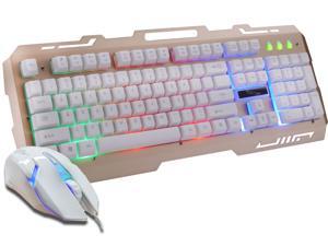 Gaming Keyboard Mouse Combo Wired,Color Changing LED Backlit Computer Gaming Keyboad,Lighted PC Gaming Mouse,USB Keyboard Clicky Keys,Durable Metal Structure,for PC Games Gamer Working,Yellow Gaming Keyboard Mouse Combo Wired,Color Changing LED Backlit Computer Gaming Keyboad,Lighted PC Gaming Mouse,USB Keyboard Clicky Keys,Durable Metal Structure,for PC Games Gamer Working,Yellow