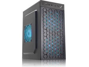 Micro ATX tower gaming PC computer case, front panel with Honeycomb, PSU and HDD/SSD installed at the top Micro ATX tower gaming PC computer case, front panel with Honeycomb, PSU and HDD/SSD installed at the top