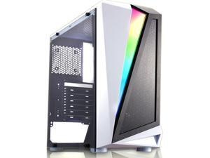 Mid-Tower Computer Gaming Case with RGB LED Strip , No Cooling Fans , ATX, M-ATX, 7 PCI Slots, USB 2.0/3.0,White Mid-Tower Computer Gaming Case with RGB LED Strip , No Cooling Fans , ATX, M-ATX, 7 PCI Slots, USB 2.0/3.0,White