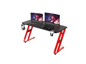 Ergonomic Gaming Desk 55Inch Gaming Desk  55 Z Shaped Home Office PC Computer Gaming Table with Cup Holder Headphone Hook  2 Cable Management Holes