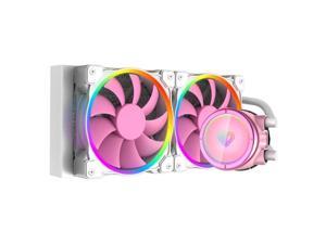 PINKFLOW 240 ID-COOLING PINK FLOW 240 CPU Water Cooler 5V Addressable RGB AIO Cooler 240mm CPU Liquid Cooler 2X120mm RGB Fan, Intel 115X/2066, AMD TR4/AM4 (Remote Controller is Included)