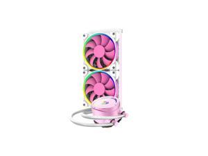 ID-COOLING PINKFLOW 240 CPU Water Cooler 5V Addressable RGB AIO Cooler 240mm CPU Liquid Cooler 2X120mm RGB Fan, Intel 115X/2066, AMD TR4/AM4 (Remote Controller is Included)