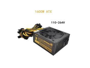 1600W 110V-264V 90 PLUS Gold Power Supply 1600W Miner Power Supply 90 PLUS Gold Server Industrial Control Power Support 110V-264V 90 PLUS Gold Server Industrial Control Power Support 6-8 Video Cards