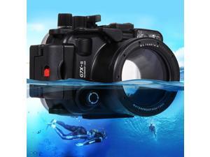 40m Underwater Depth Diving Case Waterproof Camera Housing for Canon G7 X Mark II Black