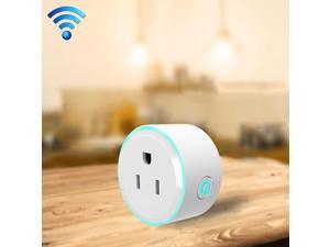 Smart Plug, 10A Round Shape WiFi 2.4GHz Mini Plug APP Remote Control Timing Smart Socket Works with Alexa & Google Home & Colorful Breathing Light, AC 100-240V