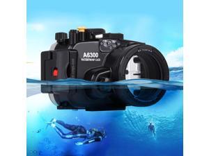 40m Underwater Depth Diving Case Waterproof Camera Housing for Sony A6300 Black