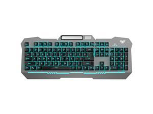 Gaming Keyboard, AULA F3010 USB Ice Blue Light Wired Mechanical Gaming Keyboard with Mobile Phone Placement