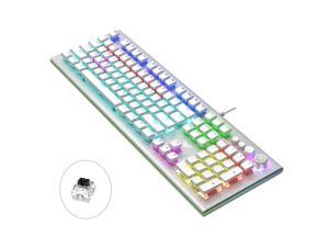 Gaming Keyboard, AULA S2096 108 Keys USB Flank Cool Light Mechanical Gaming Keyboard, Black Shaft