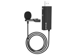 PULUZ USB Clip-on Wired Lapel Mic Recording Microphone Lavalier Silent Condenser Microphone