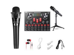 V8S Live Sound Card Set Microphone Anchor Mobile Phone Computer Recording Microphone, Specification: Tripod