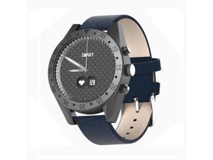 T4M 0.49 inch OLED Screen 30m Waterproof Smart Quartz Watch, Support Sleep Monitor / Heart Rate Monitor / Blood Pressure Monitor, Style: Leather Strap