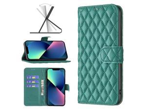 For iPhone 14 Diamond Lattice Wallet Leather Flip Phone Case