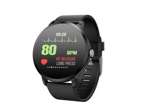V11 Smart Watch Tempered Glass Activity Fitness Tracker Sport smartwatch IP67 Waterproof Heart Rate Monitor-Black