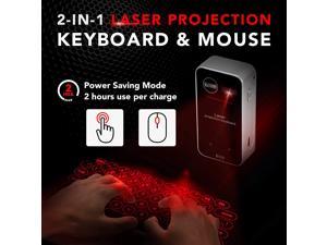 Laser Keyboard Wireless - Mini Bluetooth Wireless Keyboard & Wireless Mouse Touchpad, Portable Full Size Keyboard for Tablet, Laptop, & Smart Phone, Bluetooth Connection V3.0
