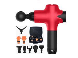 Massage Gun Deep Tissue Percussion Muscle Massage for Pain Relief, Super Quiet Portable Neck Back Body Relaxation Electric Drill Sport Massager Brushless Motor with 8 Attachment 7 Speeds