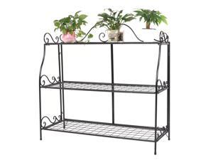 Metal Plant Stand - Paint With Lace Three-Tier Outdoor Plant Stand Black