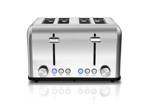 Bakery Toaster 4 Slice Extra Wide Slot Toaster Stainless Steel Bagel Bread Toaster