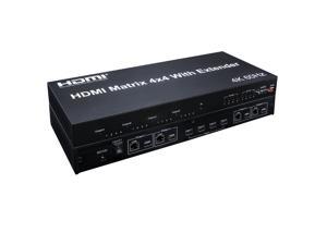 HDMI 4X4 HDMI Matrix Extender 4K HDMI 4X4 Matrix Over Ethernet Cat5e/6 Cable HDMI Matrix Switcher Over Cat5/Cat6