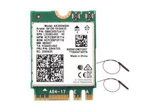 3000Mbps WiFi 6 M.2 Key E For Intel AX200 Dual Band Wireless Adapter, AX200NGW Bluetooth 5.0 Wi-Fi Network Card, 2.4Ghz/5Ghz, 802.11ac/ax, Support MU-MIMO, OFDMA, Support Windows 10 For Laptop Desktop 3000Mbps WiFi 6 M.2 Key E For Intel AX200 Dual Band Wireless Adapter, AX200NGW Bluetooth 5.0 Wi-Fi Network Card, 2.4Ghz/5Ghz, 802.11ac/ax, Support MU-MIMO, OFDMA, Support Windows 10 For Laptop Desktop
