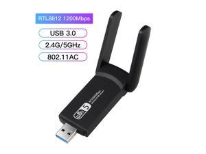 USB WiFi Adapter for PC 1200Mbps Wireless Network Adapter WiFi Dongle Stick for Desktop Dual Band 2.4GHz/300Mbps 5.8GHz/867Mbps USB 3.0 Compatible with Win XP/7/8/10/vista, Mac 10.6-10.15, Linux