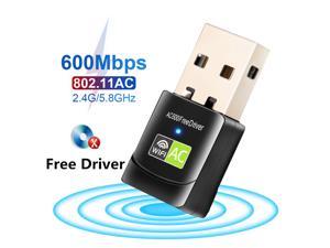 600Mbps USB Wifi Adapter for PC, Mini 802.11ac Dual Band 2.4G/5G Wireless Network Adapter Wi-Fi Dongle Adapter Support Windows XP,Win Vista,Win 7,Win 8.1, Win 10,Mac OS X 10