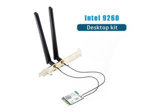 2030Mbps Intel 9260 Wifi Card Desktop Kit Bluetooth 5.0 802.11ac 2.4G/5G 9260NGW M.2 Wireless Adapter 2x 5DBI Antenna Set