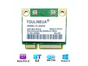 TL-AX210 WiFi 6E 2.4G/5G/6G Mini PCI-E Wifi Card For Intel AX210 2974Mbps Bluetooth 5.2 802.11ax MU-MIMO Than AX200 Wireless Adapter For Laptop Windows 10 TL-AX210 WiFi 6E 2.4G/5G/6G Mini PCI-E Wifi Card For Intel AX210 2974Mbps Bluetooth 5.2 802.11ax MU-MIMO Than AX200 Wireless Adapter For Laptop Windows 10