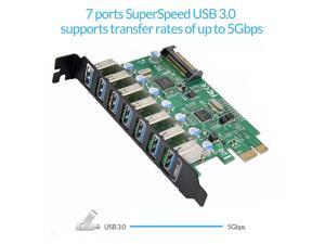 7 Port SuperSpeed PCI-E To USB 3.0 PCI-E Express Card With A 15pin SATA Power Connector PCIE Adapter NEC720201And VL812 Chipsets 7 Port SuperSpeed PCI-E To USB 3.0 PCI-E Express Card With A 15pin SATA Power Connector PCIE Adapter NEC720201And VL812 Chipsets