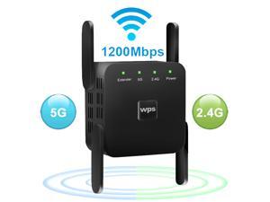 AC1200 Dual Band WiFi Range Extender, Wi-Fi Repeater / Access Point / Router / Media Bridge with 4 High Gain External Antenna 1200Mmbps Wifi Booster, 802.11AC, WPS Easy Set Up, WPA, WPA2, Wall Plug AC1200 Dual Band WiFi Range Extender, Wi-Fi Repeater / Access Point / Router / Media Bridge with 4 High Gain External Antenna 1200Mmbps Wifi Booster, 802.11AC, WPS Easy Set Up, WPA, WPA2, Wall Plug
