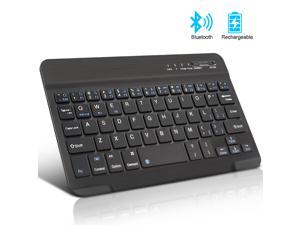 Mini Bluetooth Keyboard, Rechargeable Wireless Keyboard, Ultra-slim Portable Keyboard For ipad Phone Tablet Laptop For Android ios Windows (10 inch Black)
