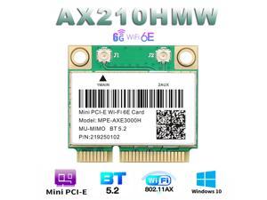 Wifi 6E 5374Mbps Bluetooth 5.2 MPE-AXE3000H(AX210HMW) For Intel AX210 Wireless Mini PCI-E Wifi Card 2.4G/5G/6G 802.11ax/ac MU-MIMO Network Adapter Than AX200 For Windows 10*64bit