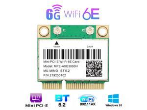 WiFi 6E AX210HMW 2.4G/5G/6G Mini PCI-E Wifi Card For Intel AX210 2974Mbps Bluetooth 5.2 802.11ax MU-MIMO Than AX200 Wireless Adapter For Laptop Windows 10