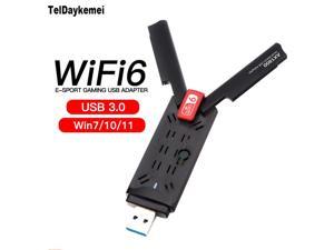 USB 3.0 Wifi 6 AX1800 USB Wifi Adapter 1800Mbps 802.11ax 5.8GHz+2.4GHz Receiver Wireless Network Card Lan Wi-Fi High Speed Antenna