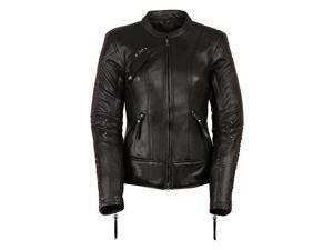 MLL2570 Women's Phoenix Black and Purple Leather Jacket - 4X-Large