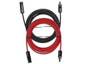 Solar Adaptor Cable,1 Pair Waterproof 12AWG(4mm²) Wire 25 Feet Solar Panel Extension Cable Wire with Female and Male Connectors for Solar Panel System-Red&Black Solar Adaptor Cable,1 Pair Waterproof 12AWG(4mm²) Wire 25 Feet Solar Panel Extension Cable Wire with Female and Male Connectors for Solar Panel System-Red&Black