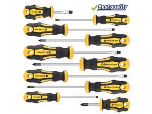 10-Piece Magnetic Screwdrivers Set, 5 Phillips and 5 Slotted Tips Professional Cushion Grip Screwdriver Set (10-Piece) 10-Piece Magnetic Screwdrivers Set, 5 Phillips and 5 Slotted Tips Professional Cushion Grip Screwdriver Set (10-Piece)