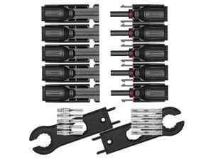 Solar Connectors 5 Pair Solar MaleFemale Solar Cable Connectors with 2 Pack Spanners Tools Solar Connectors 5 Pair Solar MaleFemale Solar Cable Connectors with 2 Pack Spanners Tools