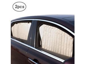 Car Side Window Sun Shade - Beige (2 Pcs) Magnetic Baby Sunshades Car Window Curtain Keeps Cooler Privacy Screen for Sleeping