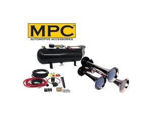 M1 (0933) 3-Trumpet Train Air Horn Kit, 110 psi Air System, 150dB+, Metal M1 (0933) 3-Trumpet Train Air Horn Kit, 110 psi Air System, 150dB+, Metal