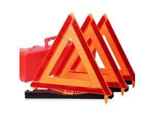 Warning Triangle DOT Approved 3PK, Identical to: United States FMVSS 571.125, Reflective Warning Road Safety Triangle Kit