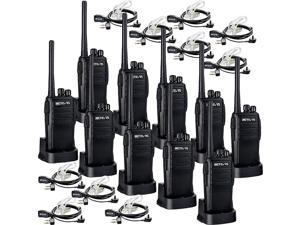 Case of 10, RT21 Two Way Radios Long Range Rechargeable, Heavy Duty Walkie Talkies for Adults, VOX Security Handfree 2 Way Radios with Earpiece, for Commercial Organization