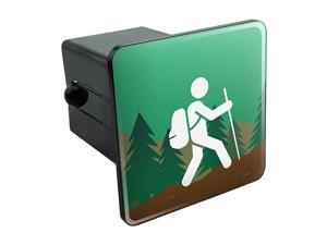 Hiker Hiking Symbol Mountain Nature Tow Trailer Hitch Cover Plug Insert 2"