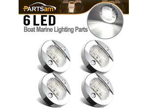 4 Pcs 3 Inch Round Chrome Marine LED Transom Mount Stern Anchor Navigation Light IP67 Waterproof, Round Boat Marine Lights 6-2835-SMD, Boat LED Stern Lights 12V DC 4 Pcs 3 Inch Round Chrome Marine LED Transom Mount Stern Anchor Navigation Light IP67 Waterproof, Round Boat Marine Lights 6-2835-SMD, Boat LED Stern Lights 12V DC